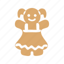 girl, christmas, cookies, dessert, gingerbread