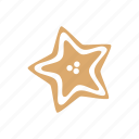 gingerbread, star, cookie, christmas
