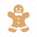 gingerbread man, christmas, cookie, bow