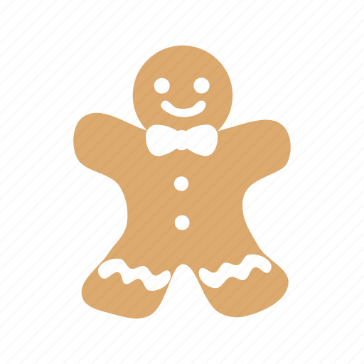 Gingerbread man, christmas, cookie, bow icon - Download on Iconfinder