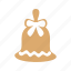 gingerbread, bell, christmas, bow, cookie 
