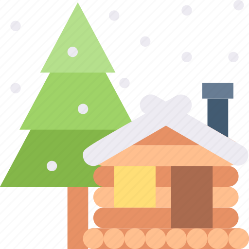 Accommodation, cabin, snow, winter, woods icon - Download on Iconfinder
