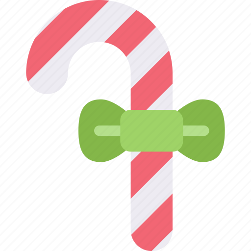 Bow, candy, cane, ribbon, sweets icon - Download on Iconfinder