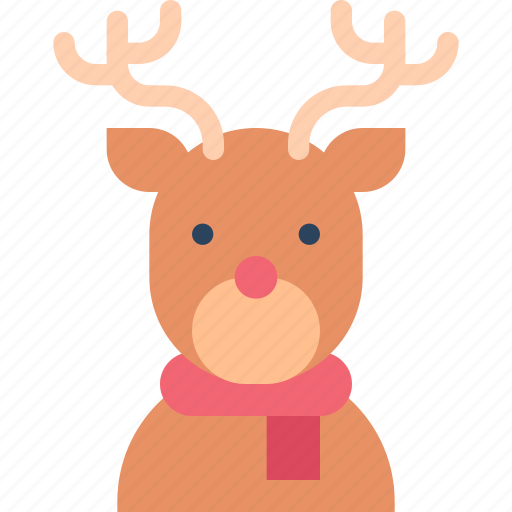 Animal, deer, rheindeer, scarf, wildlife icon - Download on Iconfinder