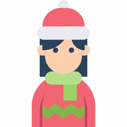 Clothing, hat, sweater, winter, woman icon - Download on Iconfinder