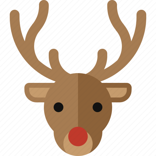 Christmas, deer, horn, moose, red nose, reindeer, rudolph icon - Download on Iconfinder
