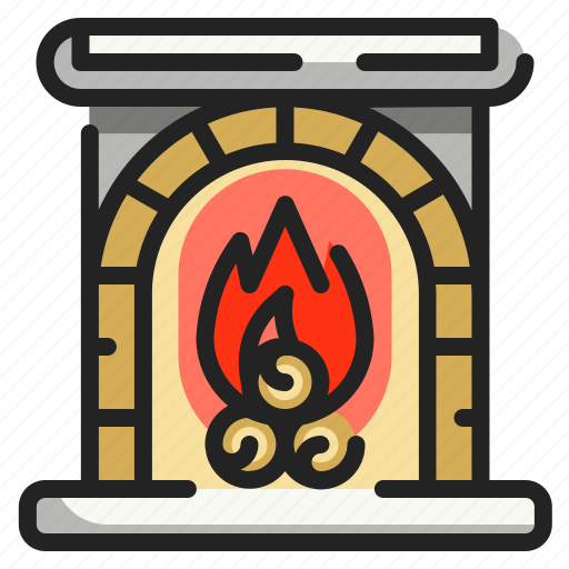 Fire, fireplace, home, household, living, room, winter icon - Download on Iconfinder