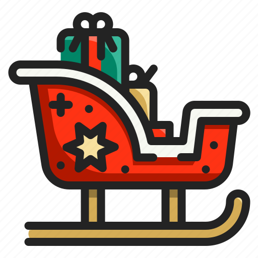 Christmas, claus, gifts, santa, sledge, sleigh, winter icon - Download on Iconfinder