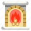 fire, fireplace, home, household, living, room, winter 