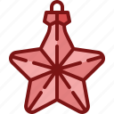 bauble, christmas, ornament, ball, decoration, star, shape