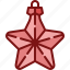 bauble, christmas, ornament, ball, decoration, star, shape 
