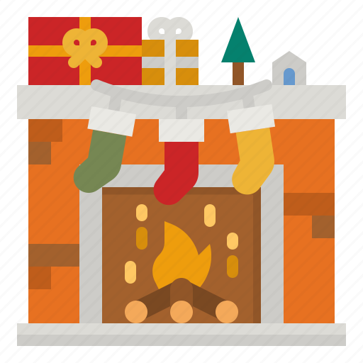 Winter, fireplace, furniture, chimney, warm icon - Download on Iconfinder