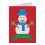 card, xmas, snowman, christmas, greeting 