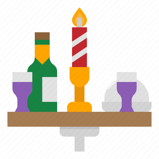 Dinner, food, wine, candle, christmas icon - Download on Iconfinder