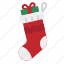 sock, christmas, xmas, decoration, giftbox 