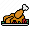 chicken, dinner, meat, turkey, roast