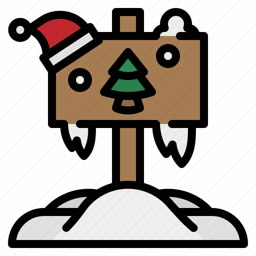 Post, sign, snow, santa, christmas icon - Download on Iconfinder