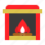 chimney, fireplace, household, merry, warm, xmas 