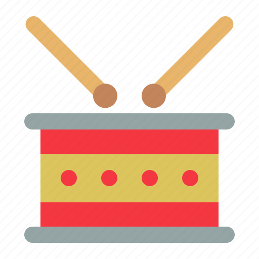 Christmas, drum, drumstick, music instrument, ornament, xmas icon - Download on Iconfinder