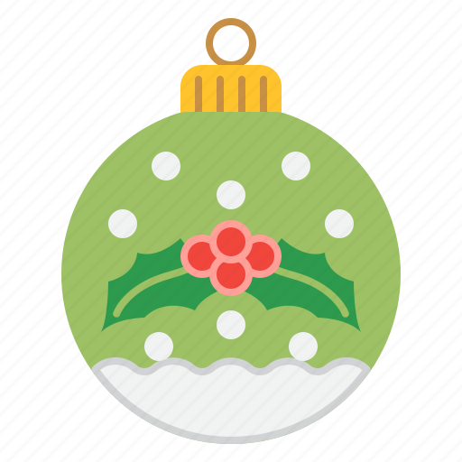 Ball, christmas, decoration, xmas, holly, snow icon - Download on Iconfinder