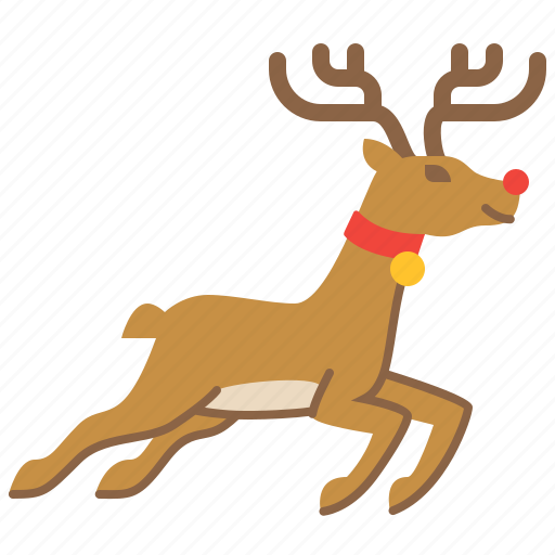 Reindeer, deer, animal, christmas, xmas, jump, bell icon - Download on Iconfinder