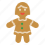gingerbread, girl, women, christmas, xmas 