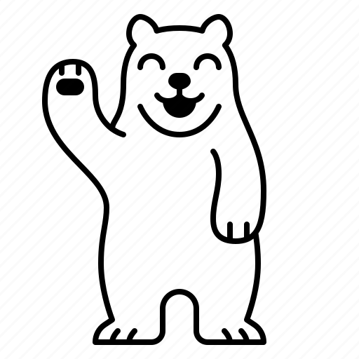 Polar, bear, white, animals, smile, waving icon - Download on Iconfinder
