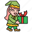 elf, girl, gifts, present, christmas, xmas 