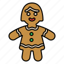 gingerbread, girl, women, christmas, xmas