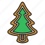gingerbread, pine, tree, christmas, xmas 