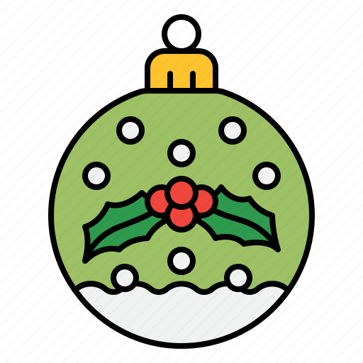 Ball, christmas, decoration, xmas, holly, snow icon - Download on Iconfinder