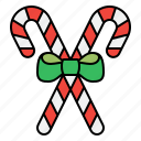 candy, cane, ribbon, christmas, xmas, ornament, decoration