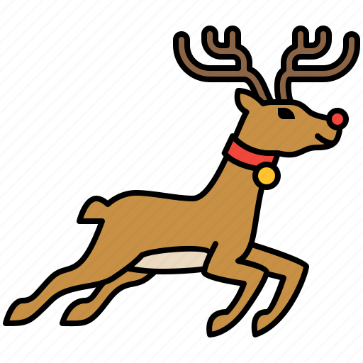 Reindeer, deer, animal, christmas, xmas, jump, bell icon - Download on Iconfinder