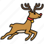 reindeer, deer, animal, christmas, xmas, jump, bell 