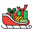sleigh, gifts, presents, christmas, xmas