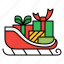 sleigh, gifts, presents, christmas, xmas 