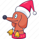 dog, christmas, hat cap, bells 