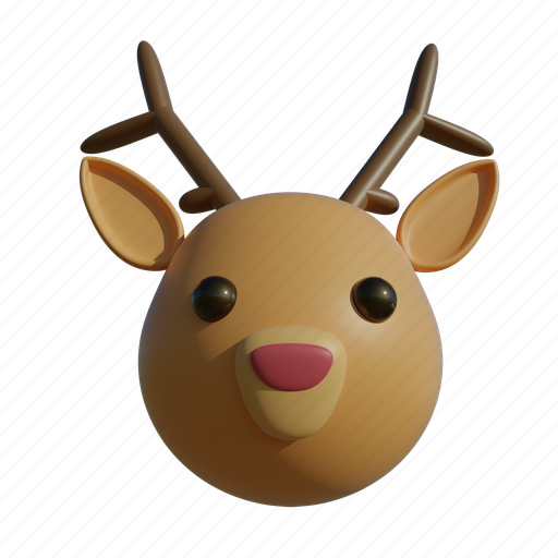 Deer, winter, christmas, gift, snowflake, holiday 3D illustration - Download on Iconfinder
