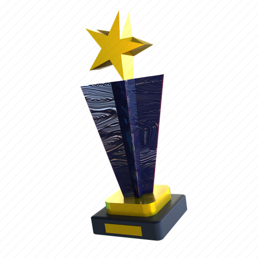Award, trophy, star, medal, prize 3D illustration - Download on Iconfinder