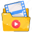 folder, multimedia, file, video 