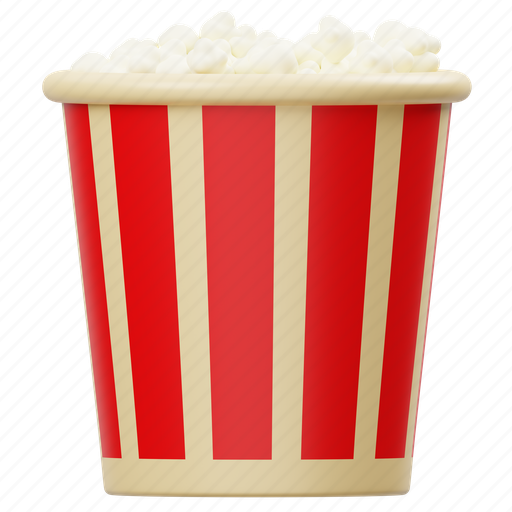 Popcorn, food, cinema, movie, snack 3D illustration - Download on Iconfinder