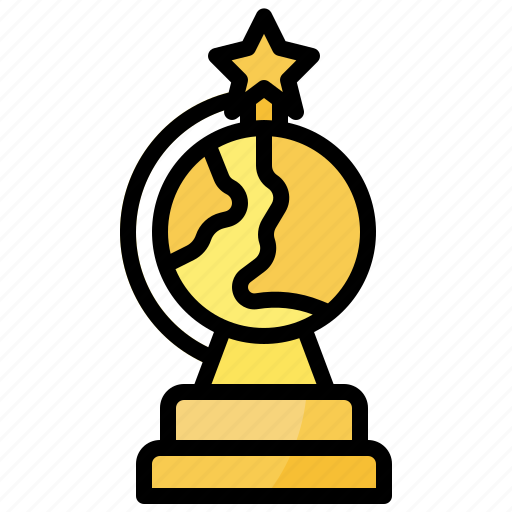 Champion, cinema, competition, globe, golden, sports, trophy icon - Download on Iconfinder