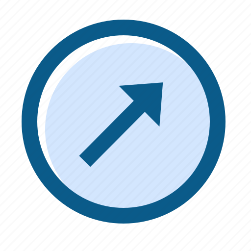 Arrow, circle, filled, line, long, right, up icon - Download on Iconfinder