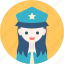 avatar, girl, hat, officer, profile, woman 