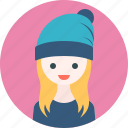 avatar, girl, hat, profile, woman