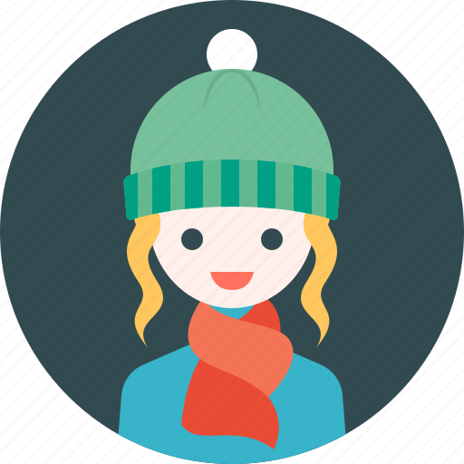 Avatar, girl, hat, profile, scarf, winter, woman icon - Download on Iconfinder