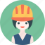 avatar, girl, hat, profile, woman, worker 