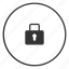 circle, closed, key, lock, password, protection, security icon 