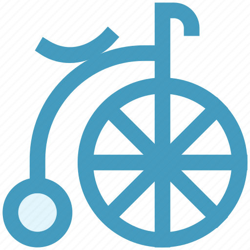 Antique bicycle, bicycle, big bicycle, old fashioned bicycle, penny farthing icon - Download on Iconfinder
