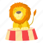 act, actor, animal, cartoon, circus, design, lion 